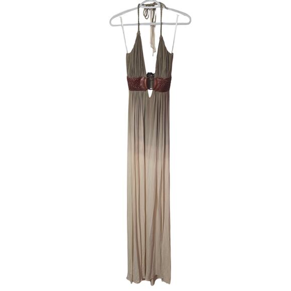 Sky Green and Tan Ombre Maxi Y2K Inspired Dress Small - Picture 1 of 5